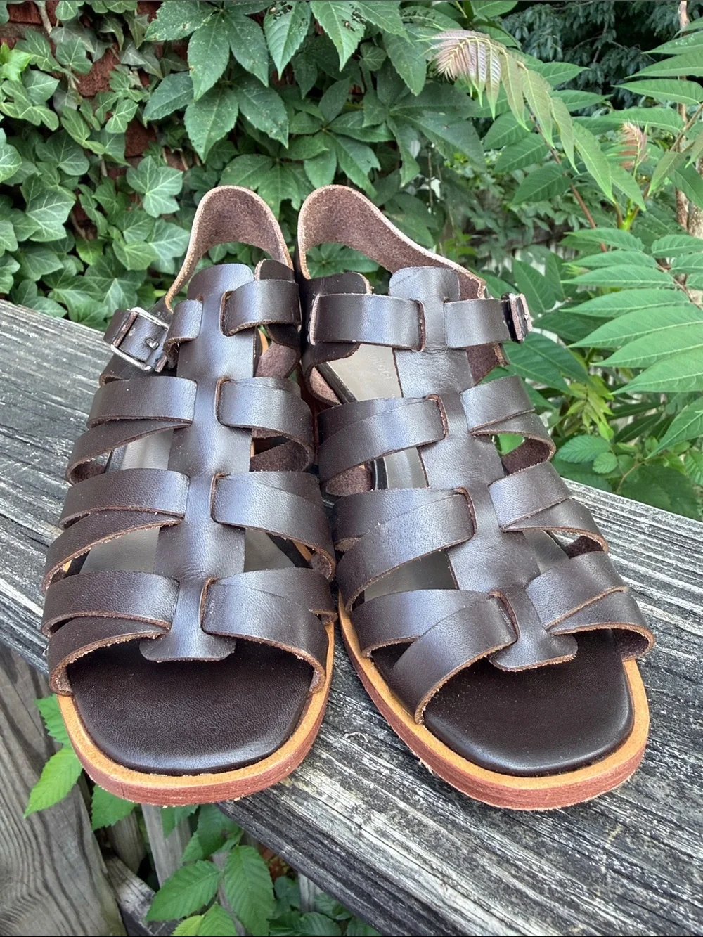 Wilder Clover Fisherman Sandals Women’s 6 Vachetta Leather